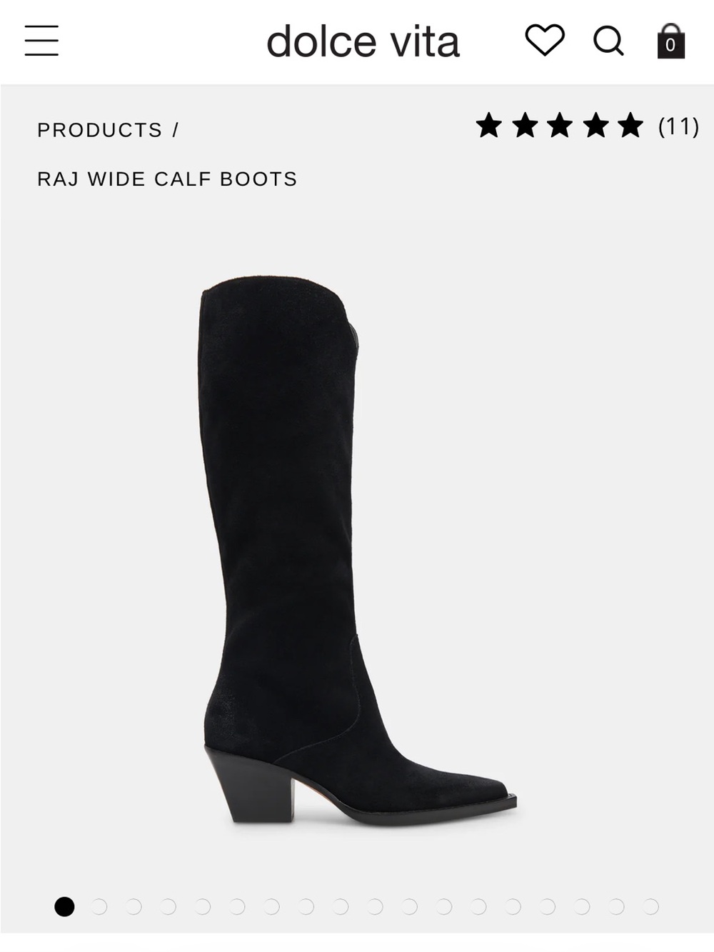 Dolce Vita Black Suede Tall Pointed-Toe Boots wide calf